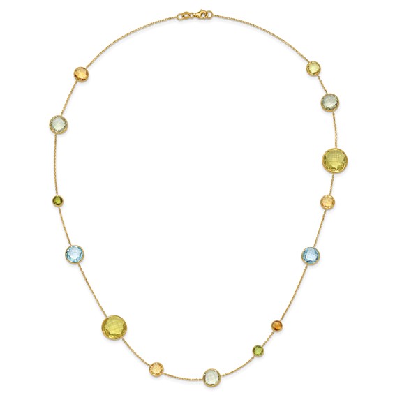 HERCO Gold Multi Colored Gemstone Necklaces