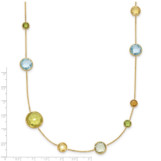 HERCO Gold Multi Colored Gemstone Necklaces