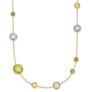HERCO Gold Multi Colored Gemstone Necklaces