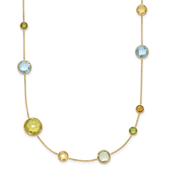 HERCO Gold Multi Colored Gemstone Necklaces
