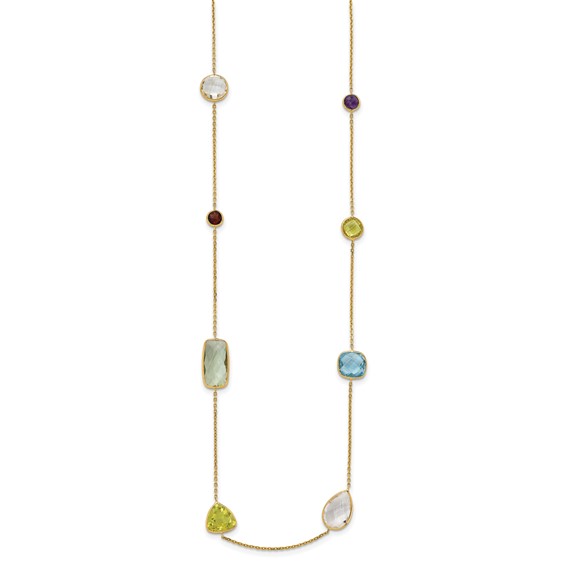 HERCO Gold Multi Colored Gemstone Necklaces