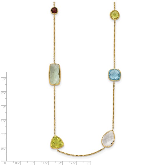 HERCO Gold Multi Colored Gemstone Necklaces