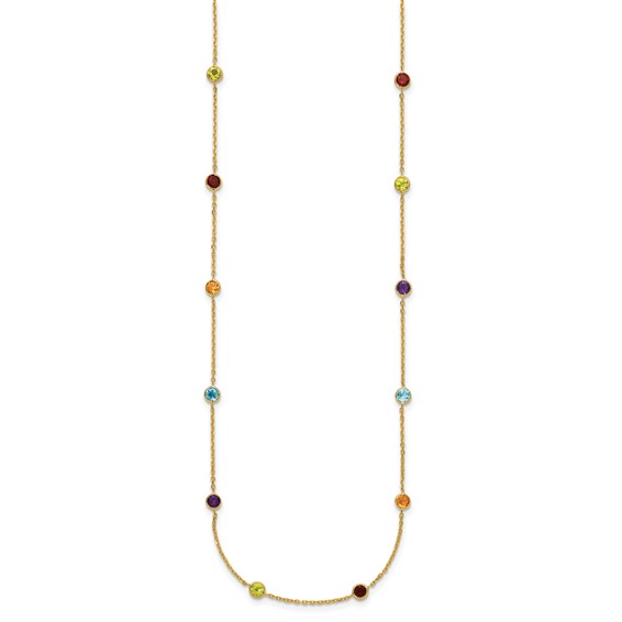 HERCO Gold Multi Colored Gemstone Necklaces