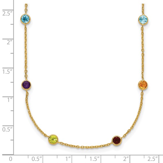 HERCO Gold Multi Colored Gemstone Necklaces
