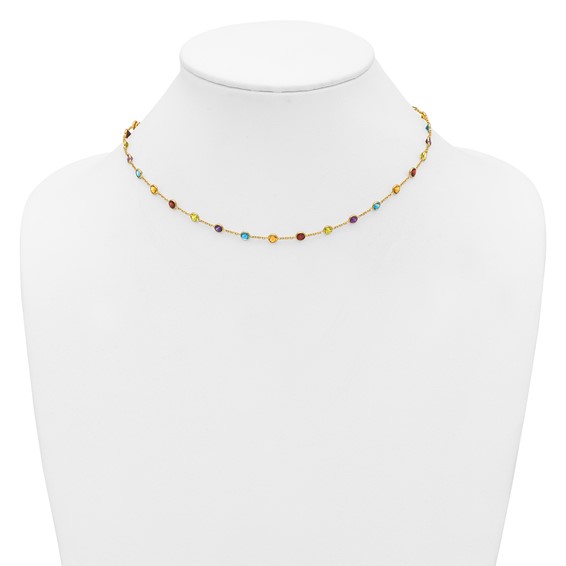 HERCO Gold Multi Colored Gemstone Necklaces