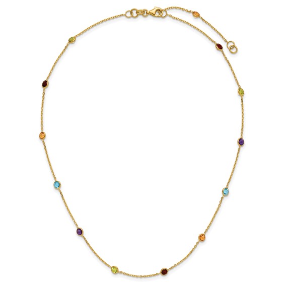 HERCO Gold Multi Colored Gemstone Necklaces