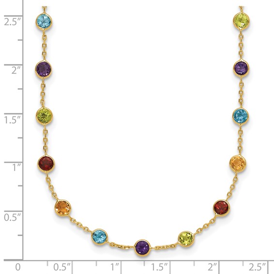 HERCO Gold Multi Colored Gemstone Necklaces