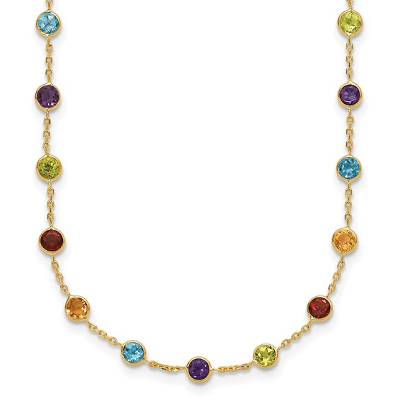 HERCO Gold Multi Colored Gemstone Necklaces
