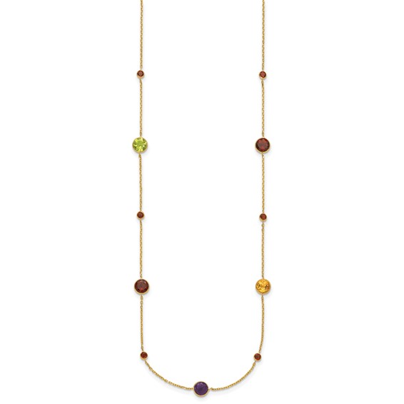 HERCO Gold Multi Colored Gemstone Necklaces