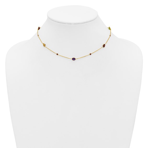 HERCO Gold Multi Colored Gemstone Necklaces