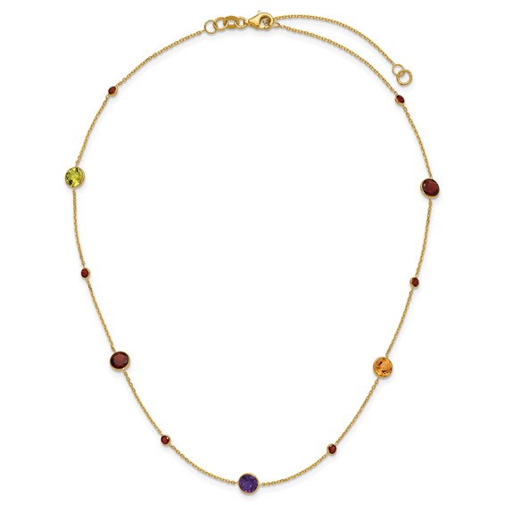 HERCO Gold Multi Colored Gemstone Necklaces
