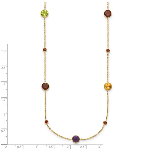 HERCO Gold Multi Colored Gemstone Necklaces