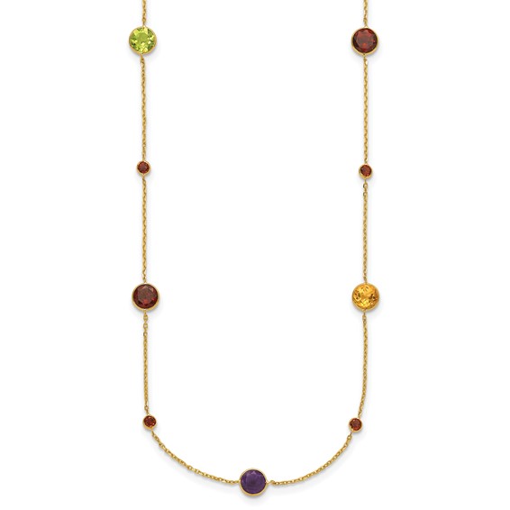 HERCO Gold Multi Colored Gemstone Necklaces