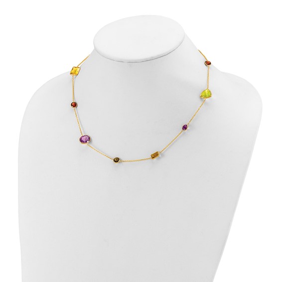 HERCO Gold Multi Colored Gemstone Necklaces