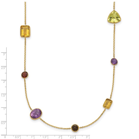 HERCO Gold Multi Colored Gemstone Necklaces