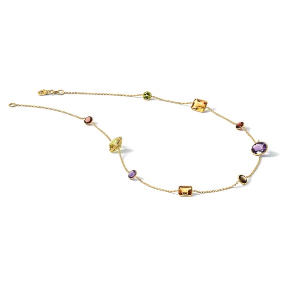 HERCO Gold Multi Colored Gemstone Necklaces
