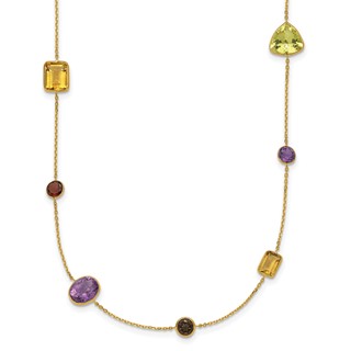 HERCO Gold Multi Colored Gemstone Necklaces