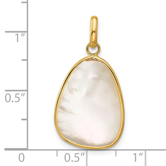 Herco 14K Polished Mother of Pearl Pendant