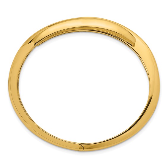 Herco 14K Polished Bypass Hinged Cuff Bangle