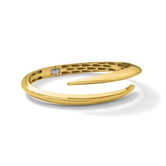 Herco 14K Polished Bypass Hinged Cuff Bangle