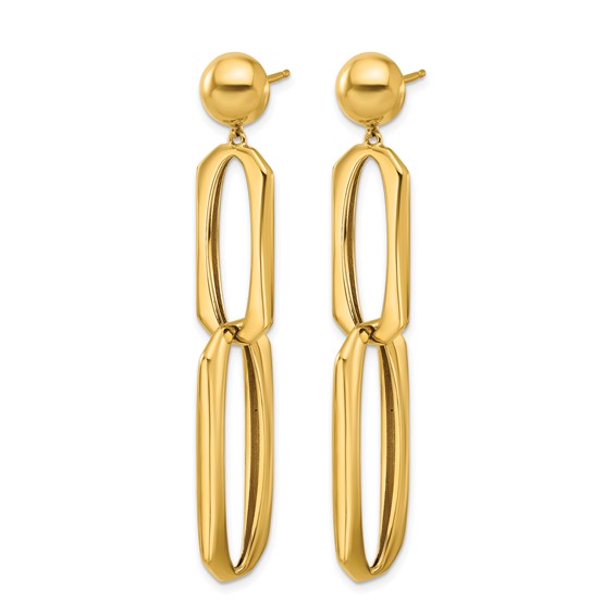 HERCO Gold Fancy Oval Link Dangle Post Earrings