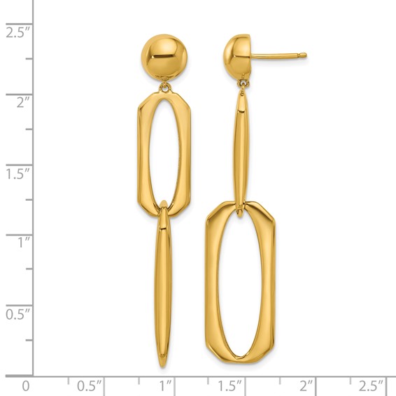 HERCO Gold Fancy Oval Link Dangle Post Earrings