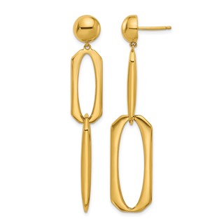 HERCO Gold Fancy Oval Link Dangle Post Earrings