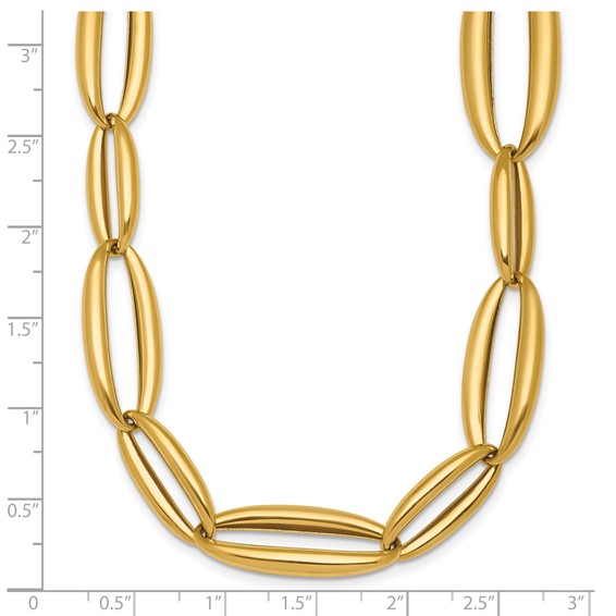HERCO Gold Shiny Mixed Oval Link Necklaces