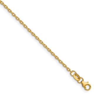 Herco 14K 1.6mm Solid Open Elongated Cable 22 Inch Chain