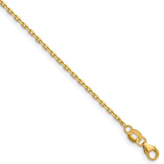 Herco 14K Diamond-cut 1.5mm Solid Open Elongated Cable 22 Inch Chain