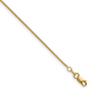 Herco 14K Polished 1.3mm Solid Spiga 9 Inch Chain Anklet