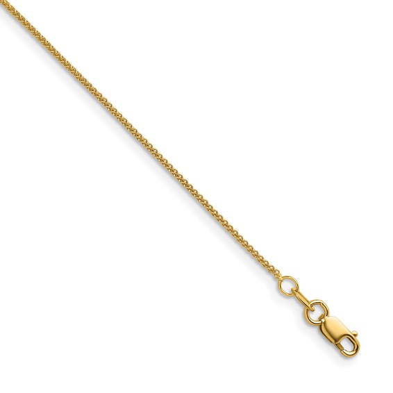 Herco 14K Polished 1.3mm Solid Spiga 9 Inch Chain Anklet