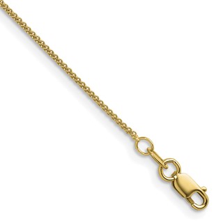Herco 14K Polished 1.1mm Solid Spiga 9 Inch Chain Anklet