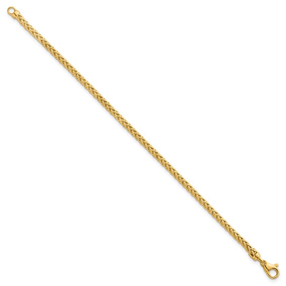 Herco 14K Polished 3.1mm Wheat 7.5 Inch Chain Bracelet