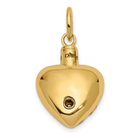 Sentimental Expressions 14K Yellow Gold Heart Remembrance Ash Holder Pendant view 2