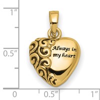 Sentimental Expressions 14K Yellow Gold Heart Remembrance Ash Holder Pendant view 4