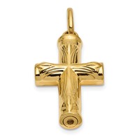 Sentimental Expressions 14K Yellow Gold Cross Ash Holder Pendant view 2