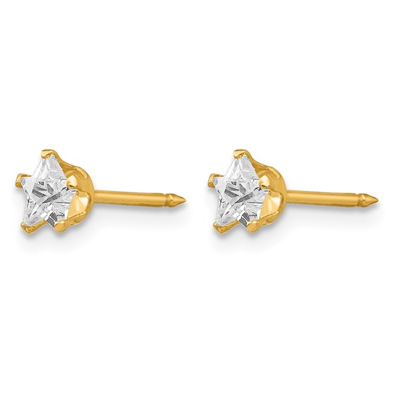Inverness 14k 4mm Star CZ Post Piercing Earrings