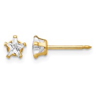 Inverness 14K Yellow Gold 4mm Star CZ Post Piercing Earrings view 1