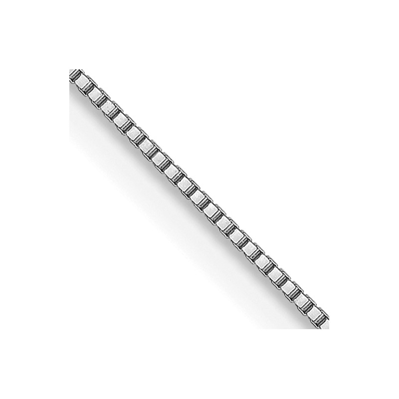 14K White Gold .5mm Baby Box with Spring Ring Clasp Chain