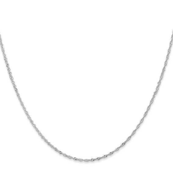 Leslie's 14K White Gold 1mm Singapore with Lobster Clasp Chain