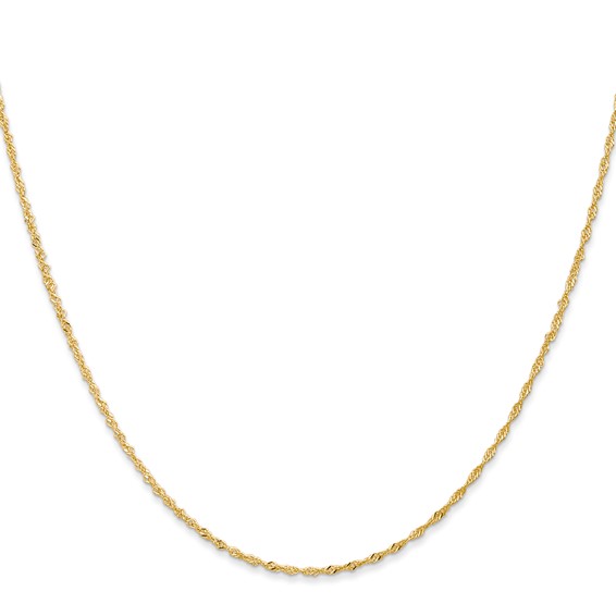 Leslie's 14K 1mm Singapore with Lobster Clasp Chain