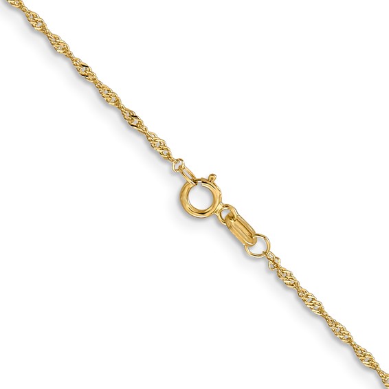 Leslie's 14K 1mm Singapore with Lobster Clasp Chain