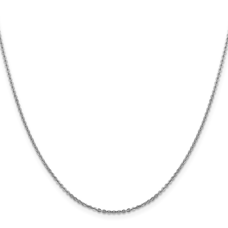 14K White Gold 1.7mm Flat Cable Chain