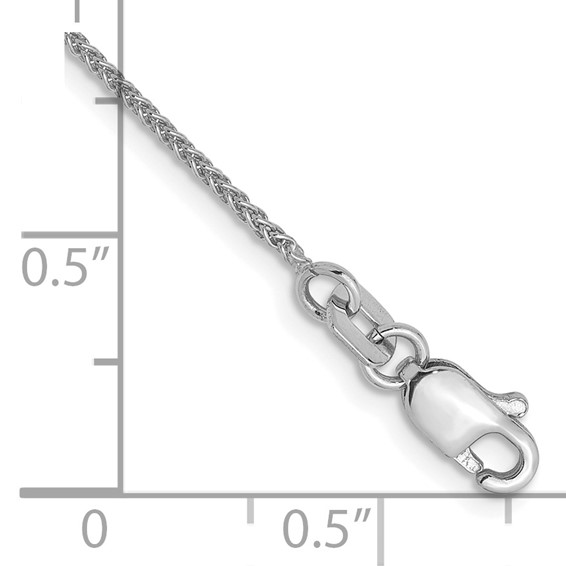 Leslie's 14K White Gold 1.0mm Spiga Chain Anklet