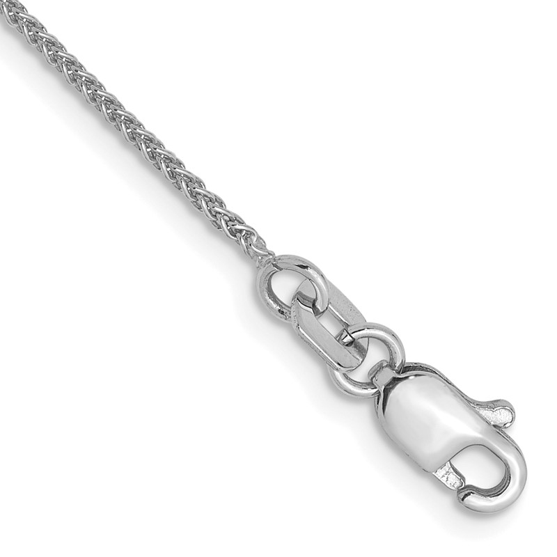 14K White Gold 1.0mm Spiga Chain Anklet