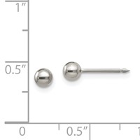 Inverness Titanium 4mm Ball Post Piercing Earrings view 4