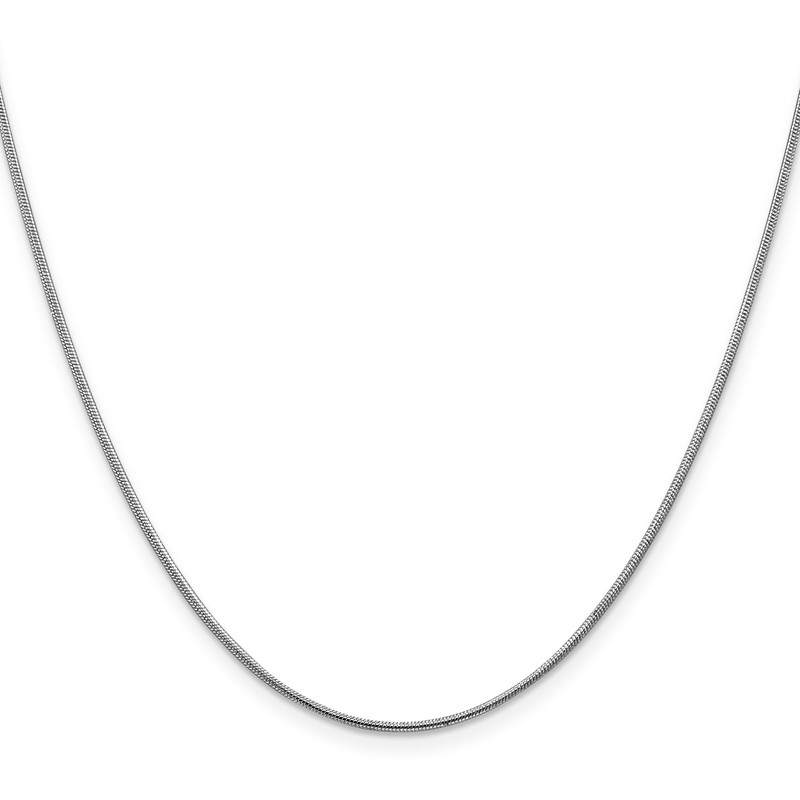 14K White Gold 1mm Round Snake Chain