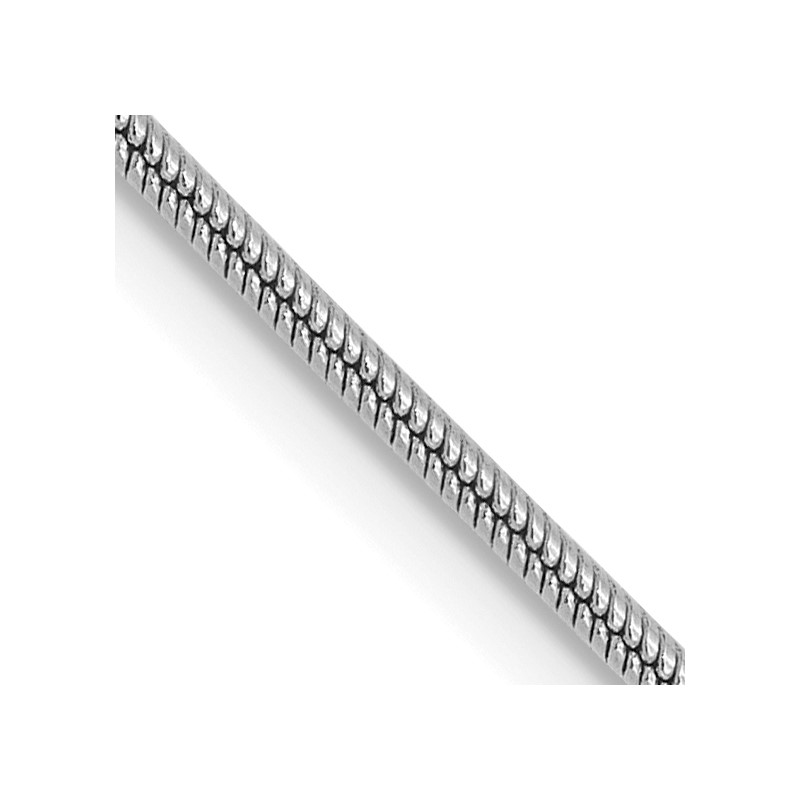 14K White Gold 1mm Round Snake Chain