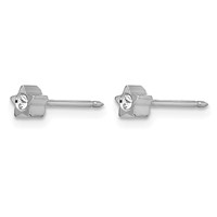 Inverness Stainless Steel Polished Crystal in Star Post Piercing Earrings view 2
